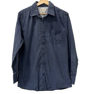 Haggar Clothing Mens Blue Button Up Top Size Medium